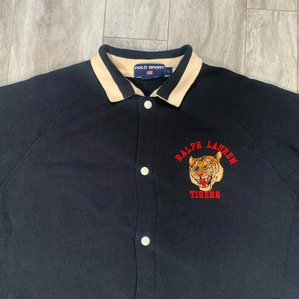 Ralph‎ Lauren Tiger Pullover Mens Large Black Polo Jacket